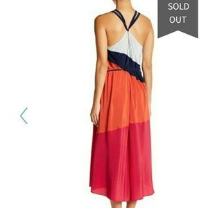 Tory Burch Journey Colorblock 100% Silk Dress L